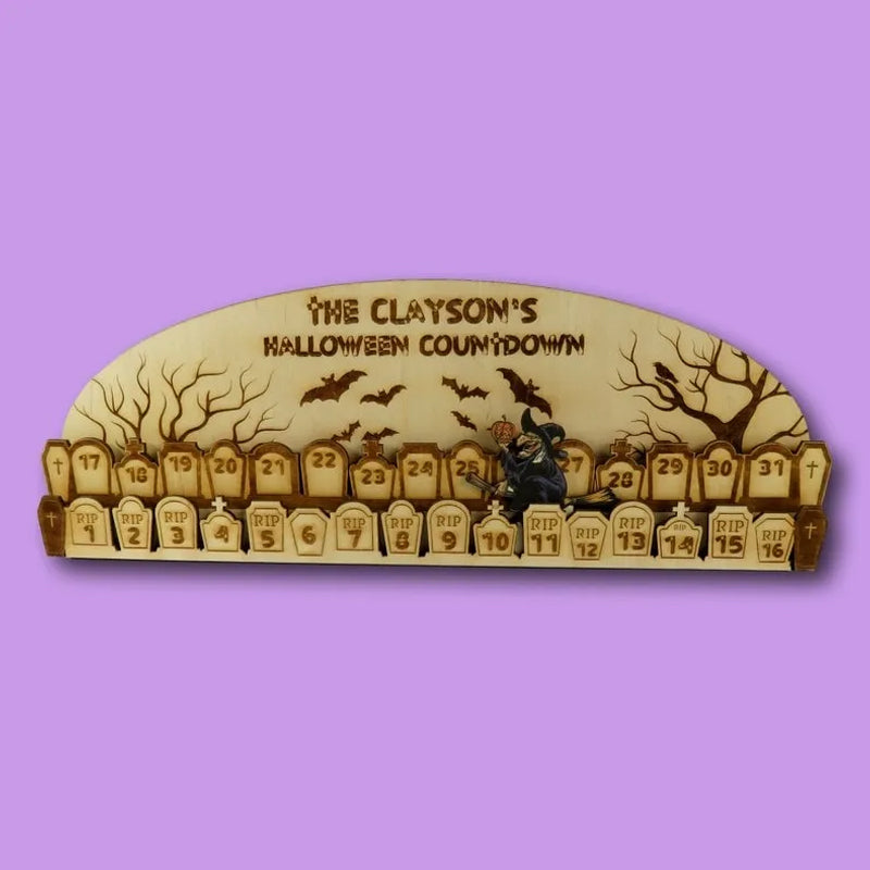 Wooden Halloween Countdown Calendar for Festive Fun