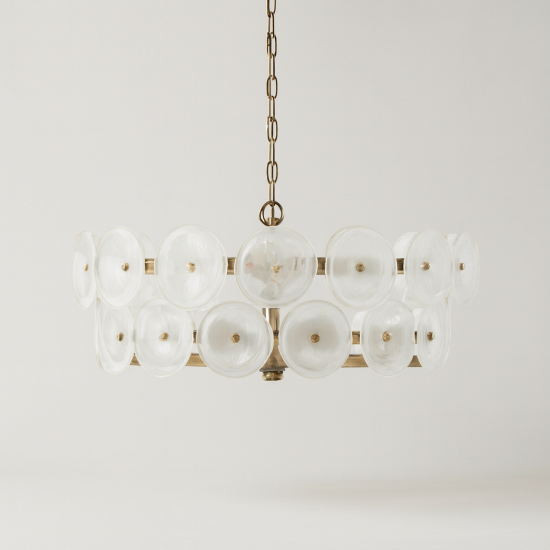 Layered Glass Chandelier — Soft, Welcoming Light