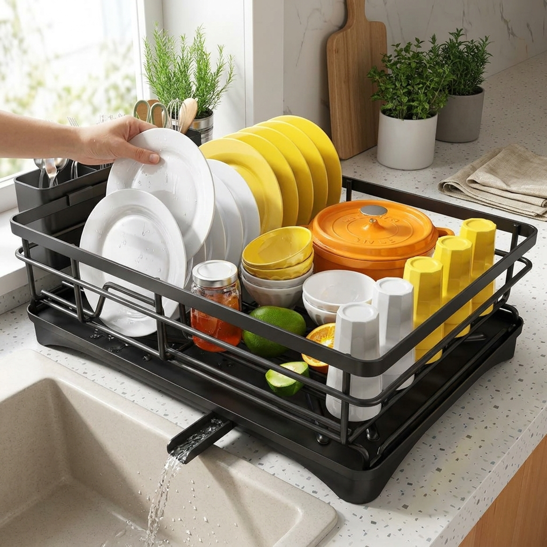 Spacious Dish Drying Rack for Drier Counters