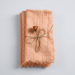 Frayed Cotton Napkin Set for Cozy Tables