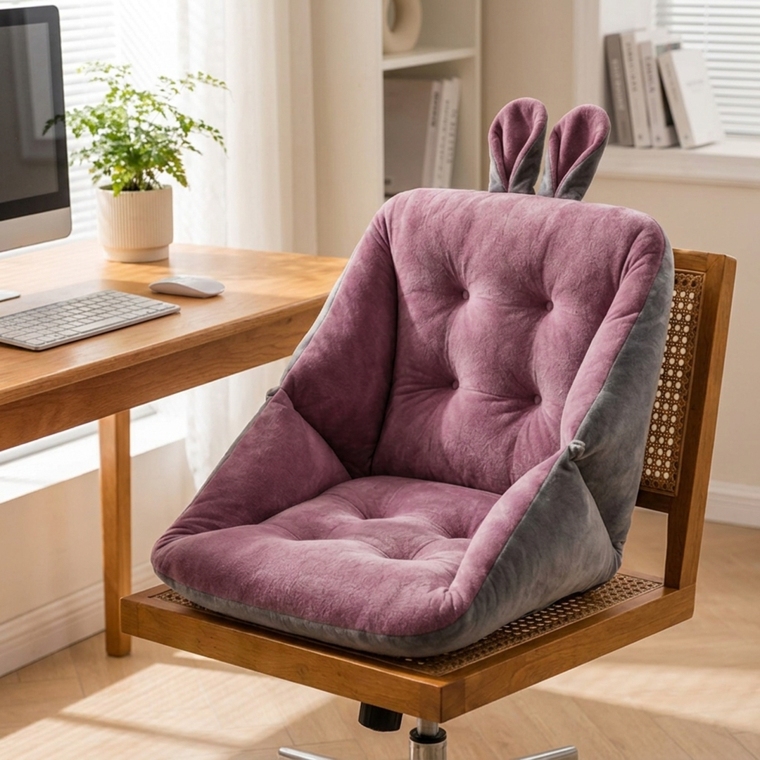 Contoured Memory Foam Seat Cushion with Velvet Cover