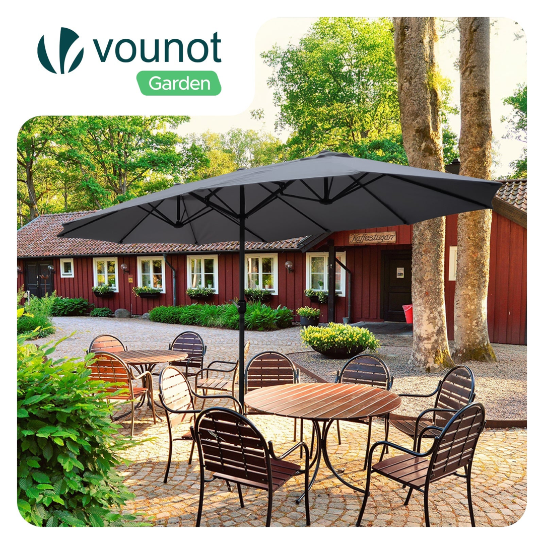 Twin Garden Parasol for Wider Patio Shade