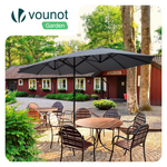 Twin Garden Parasol for Wider Patio Shade