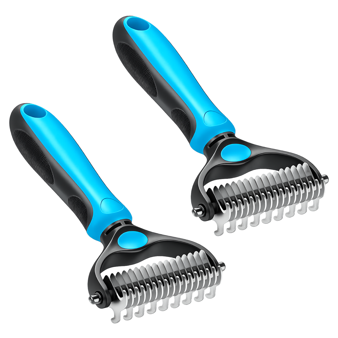 Dual-Sided Pet Rake for Less Shedding