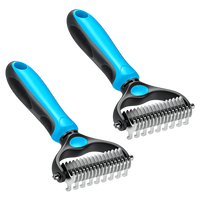 Dual-Sided Pet Rake for Less Shedding