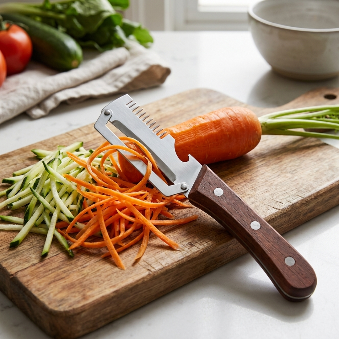 Two-in-One Wood Handle Prep Tool for Easy Peeling