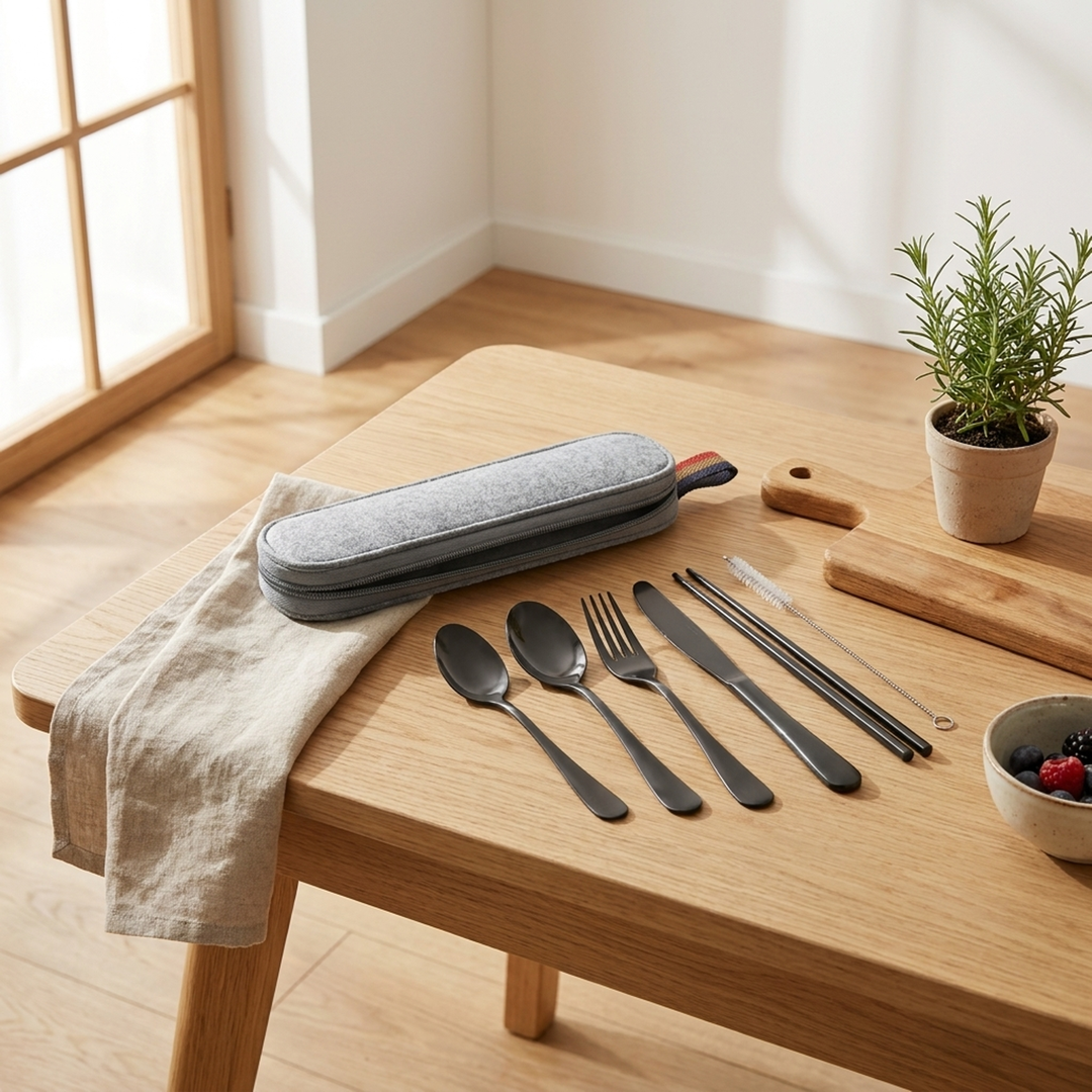 Travel Cutlery Kit for Tidy Meals Anywhere