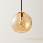 Amber Glass Globe Pendant Light for a Warm Glow