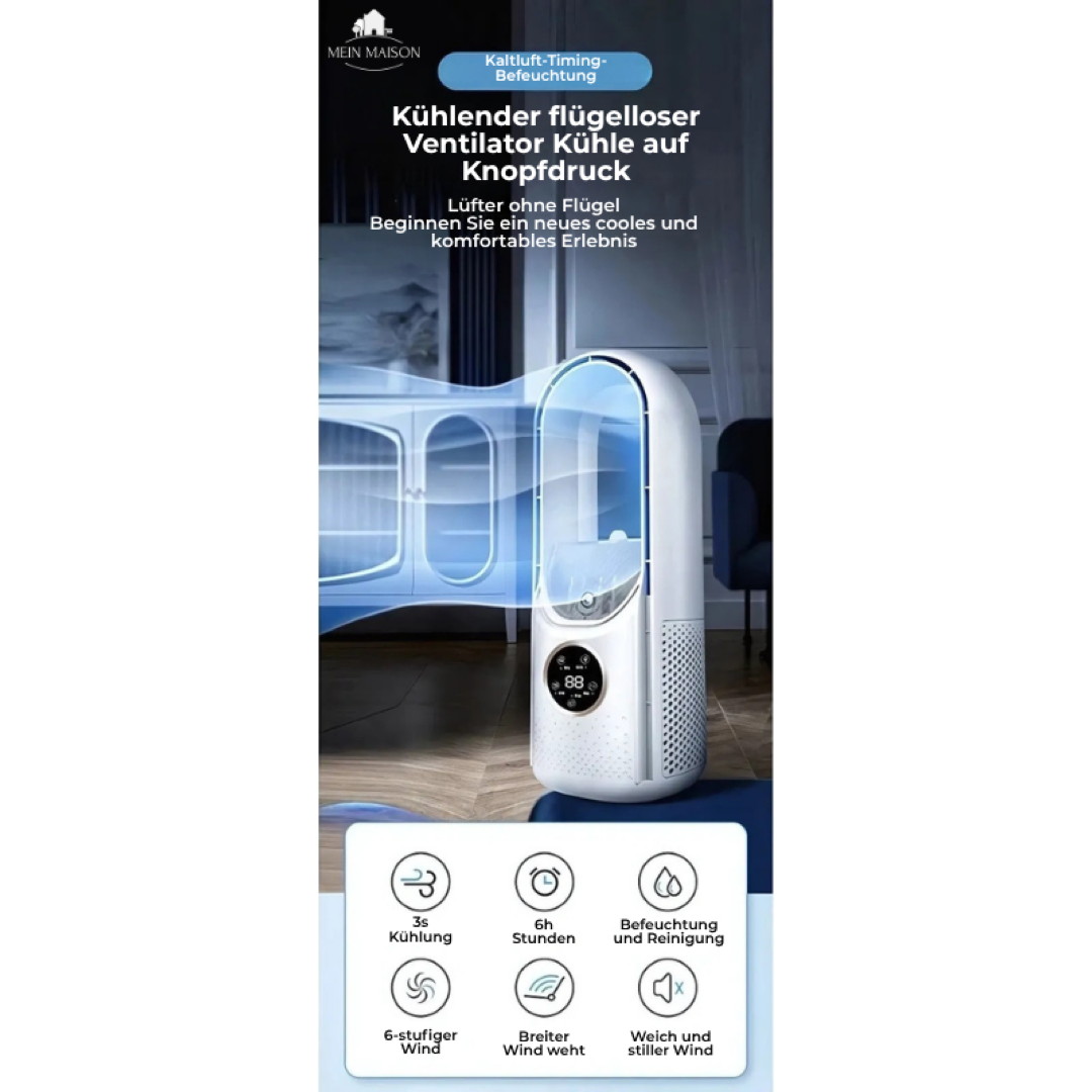 Bladeless Desk Cooler With Gentle Humidification