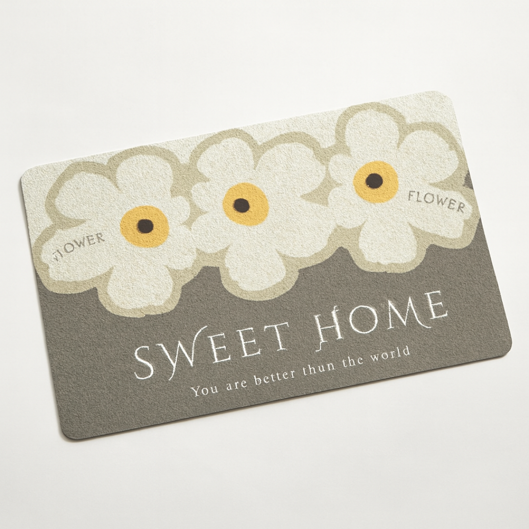 Floral Dirt-Trapping Doormat for Cleaner Floors