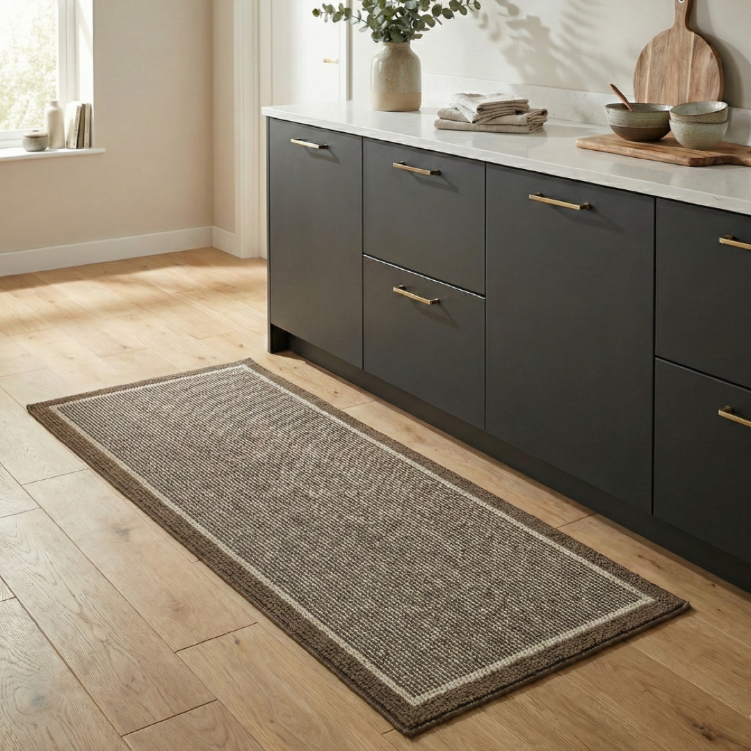 Ribbed Kitchen Mat Set for Safer Footing