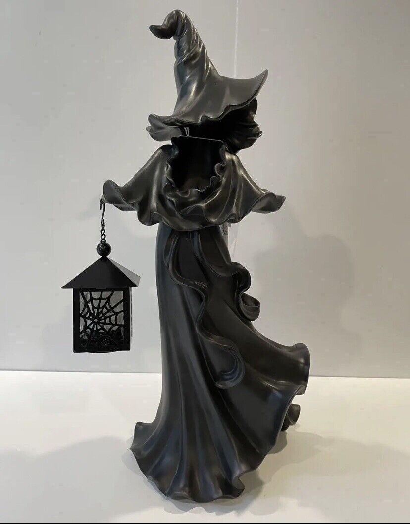 Black Witch Lantern For Cozy Halloween Glow
