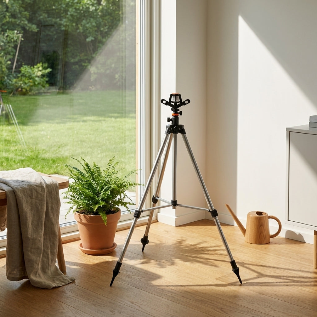 Adjustable Tripod Sprinkler for Even Coverage