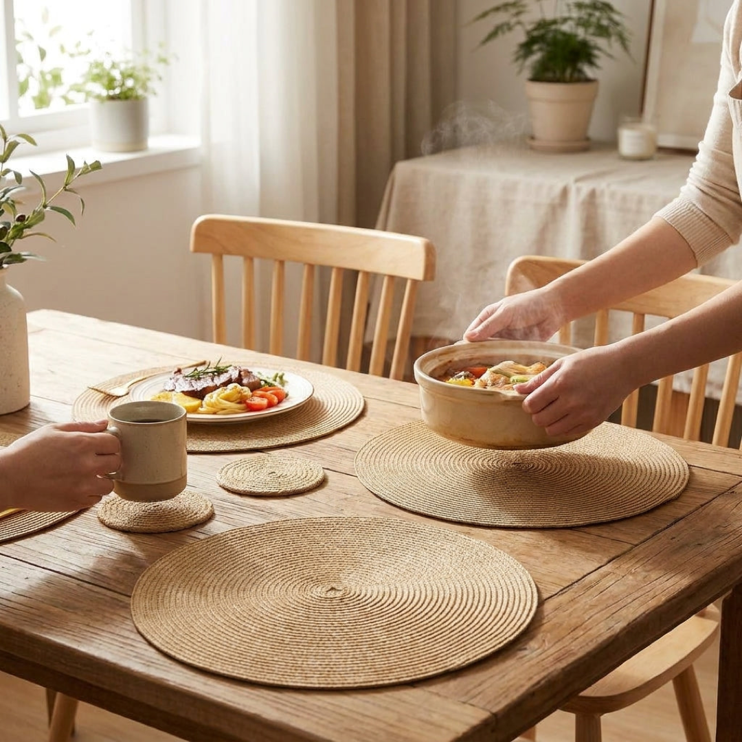 Ramie Table Mats for Heat and Spill Protection