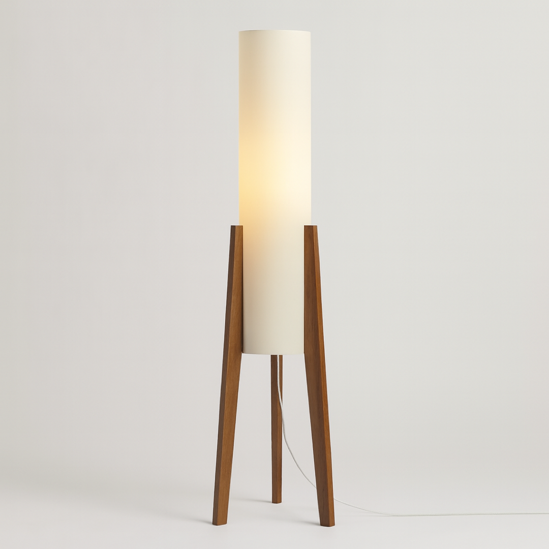 Walnut Floor Lamp for Adjustable Ambience