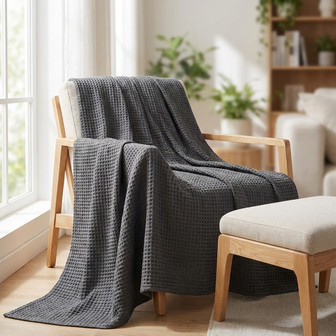 Waffle Weave Throw – Breathable Everyday Comfort
