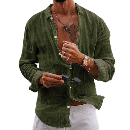 Brody | Men’s Summer Long Sleeve Shirt with Button Front