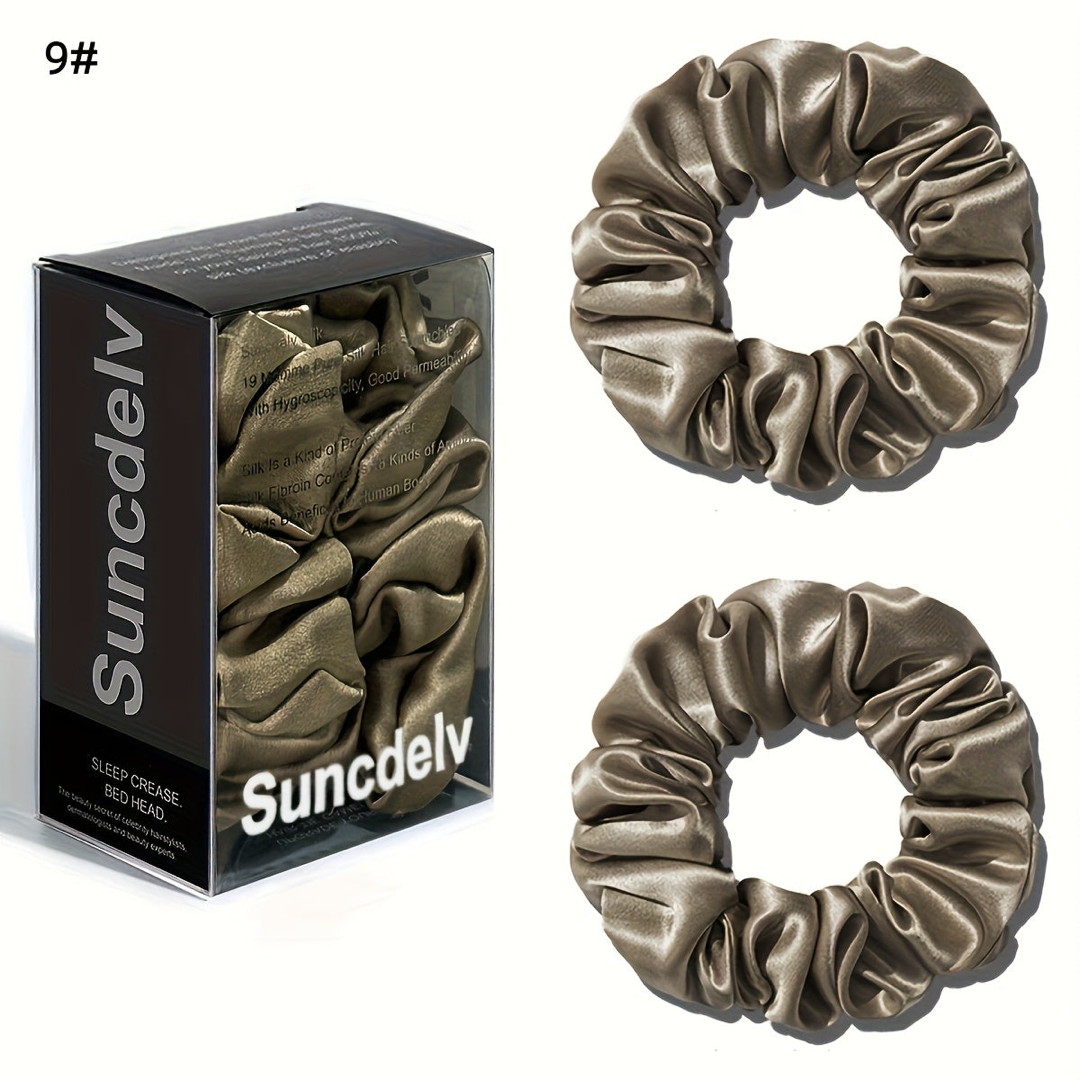 Pure Silk Scrunchie Pair for Crease-Free Hold