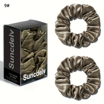 Pure Silk Scrunchie Pair for Crease-Free Hold