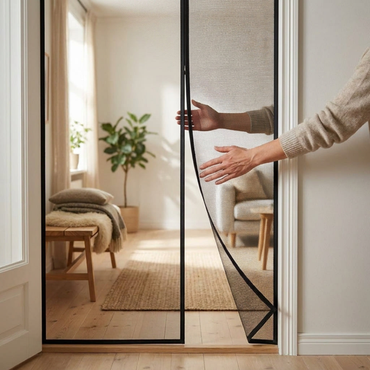 Hands-Free Magnetic Screen Door for Bug-Free Air