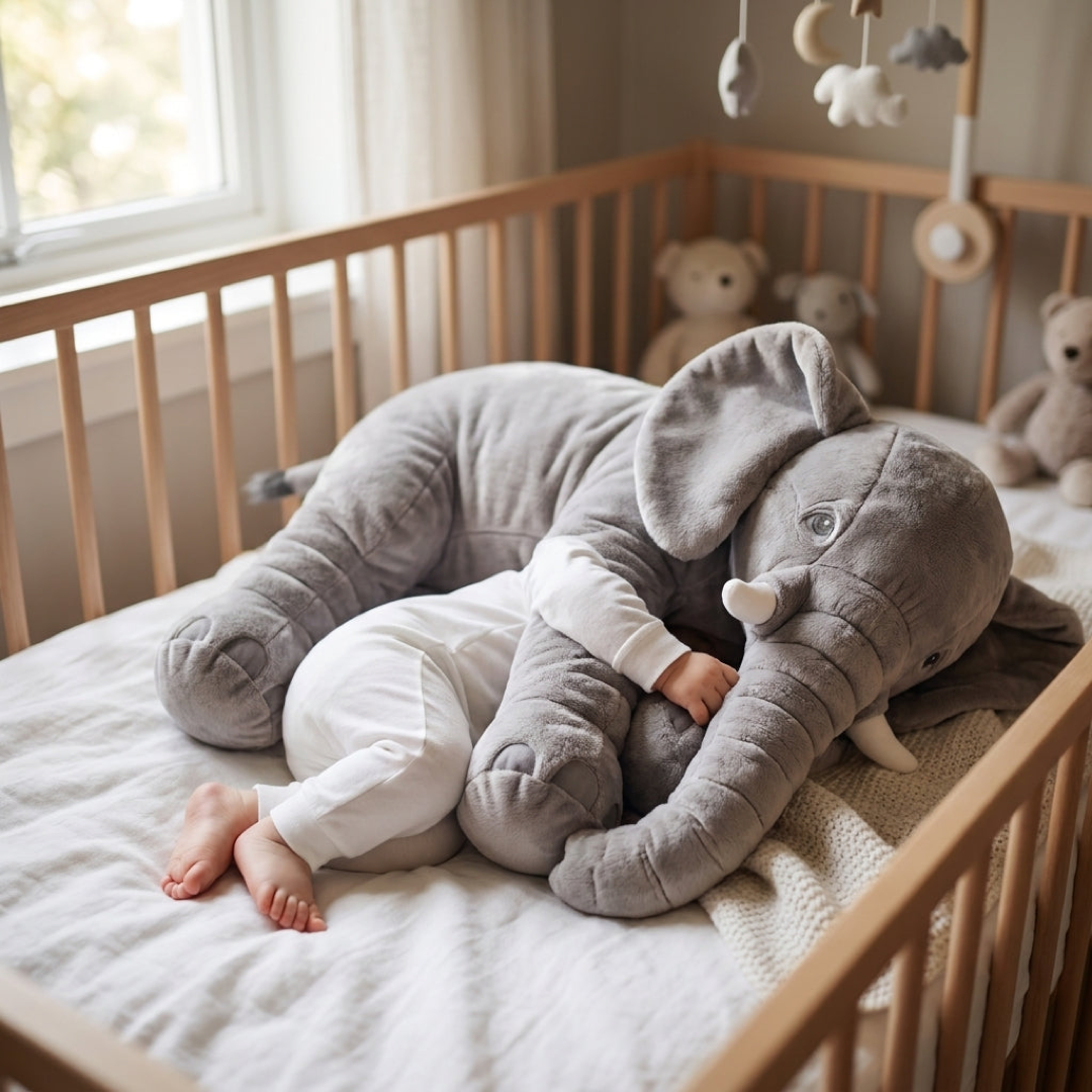 Plush Elephant Pillow for Soothing Snuggles