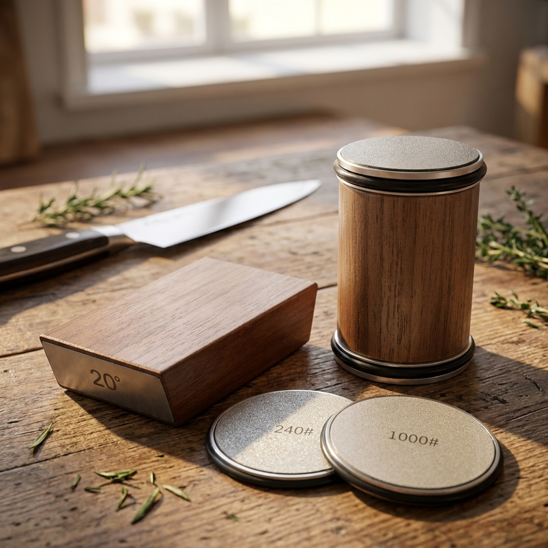 Wooden Rolling Knife Sharpener for Easy Blade Care