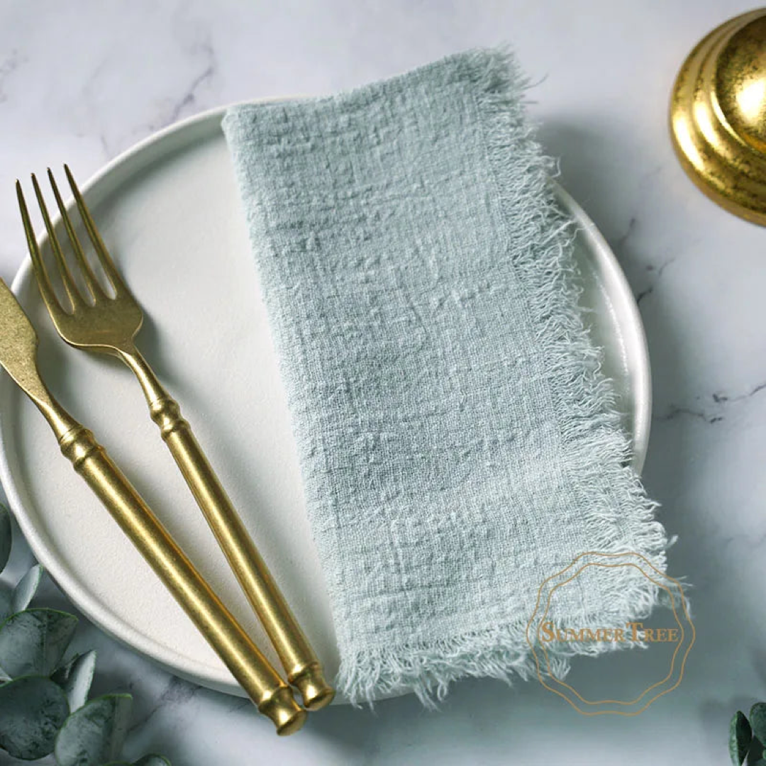 Frayed Cotton Napkin Set for Cozy Tables