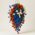 Patriotic Flower Basket With Warm Evening Glow