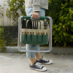Garden Tool Kit With Seat for Strain-Free Planting
