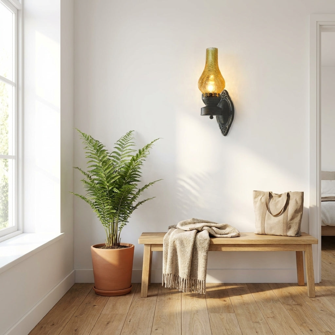 Kerosene-Style Wall Sconce for a Warm Glow