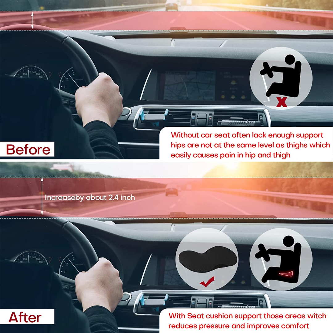 Memory Foam Driver Cushion for Better Visibility