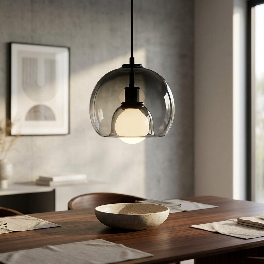 Sculptural Glass Pendant Light for a Warm Glow