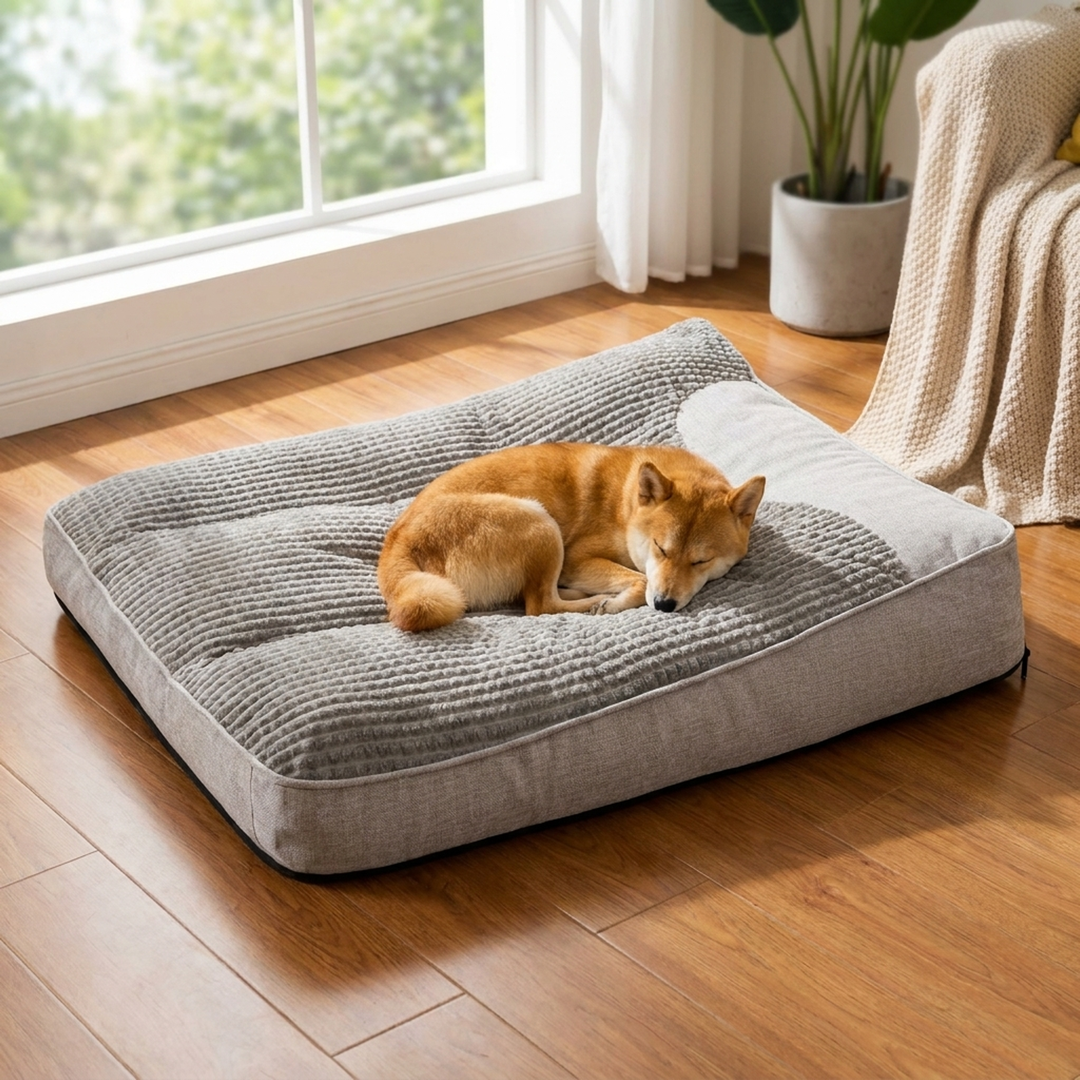 Spacious Bolster Dog Bed for Restful Sleep