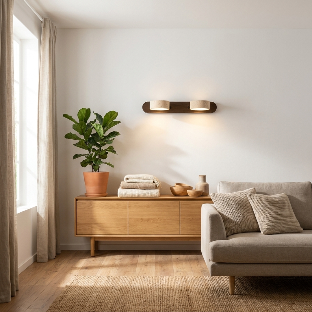 Travertine Wall Sconce for Warm Ambient Light