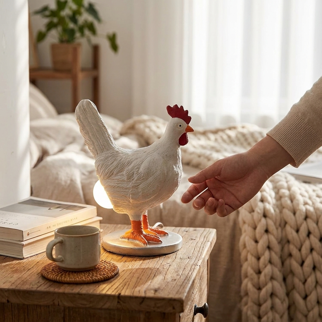 Sculpted Hen Lamp — Warm Glow in Less Space