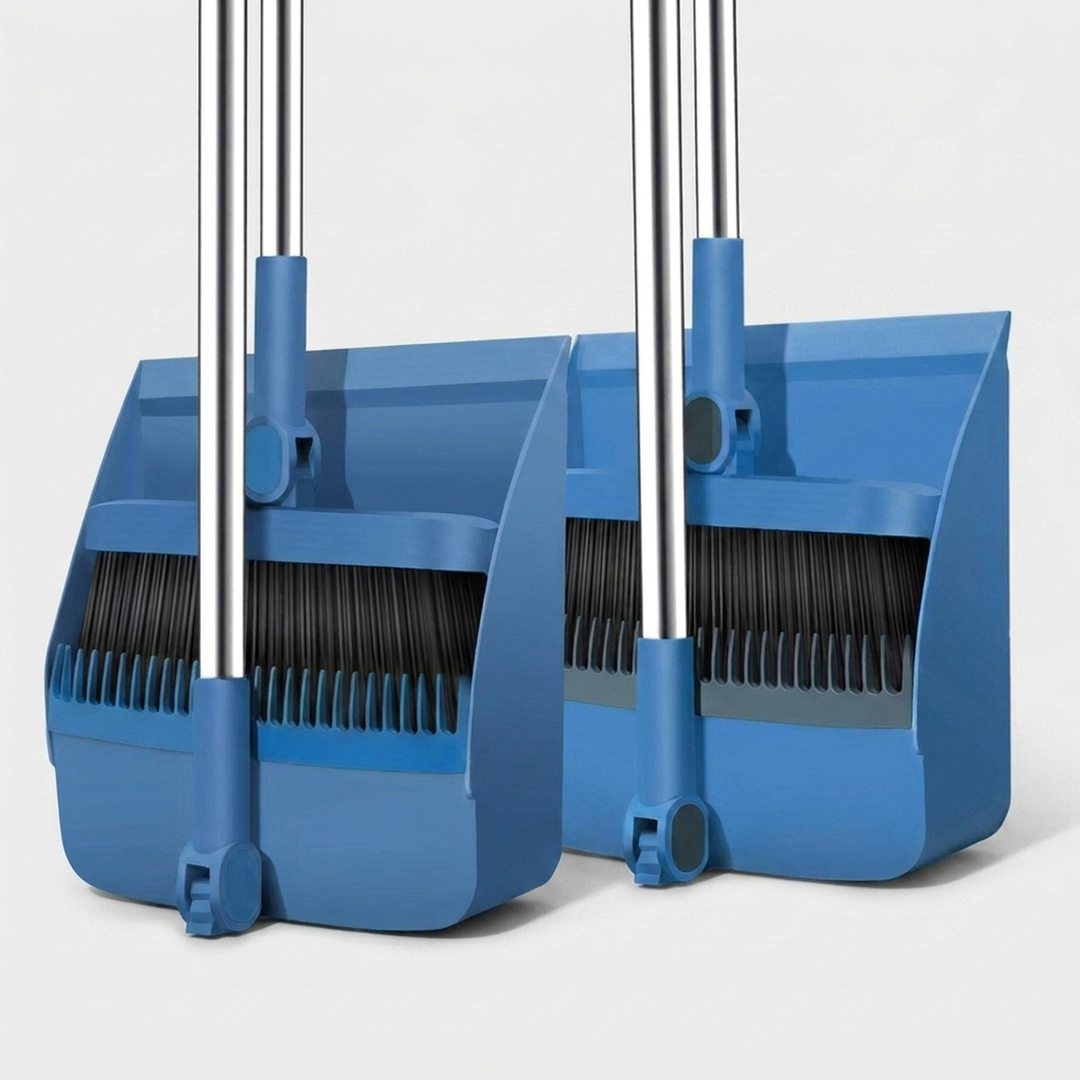Pivoting Broom & Dustpan Set for Corner Reach