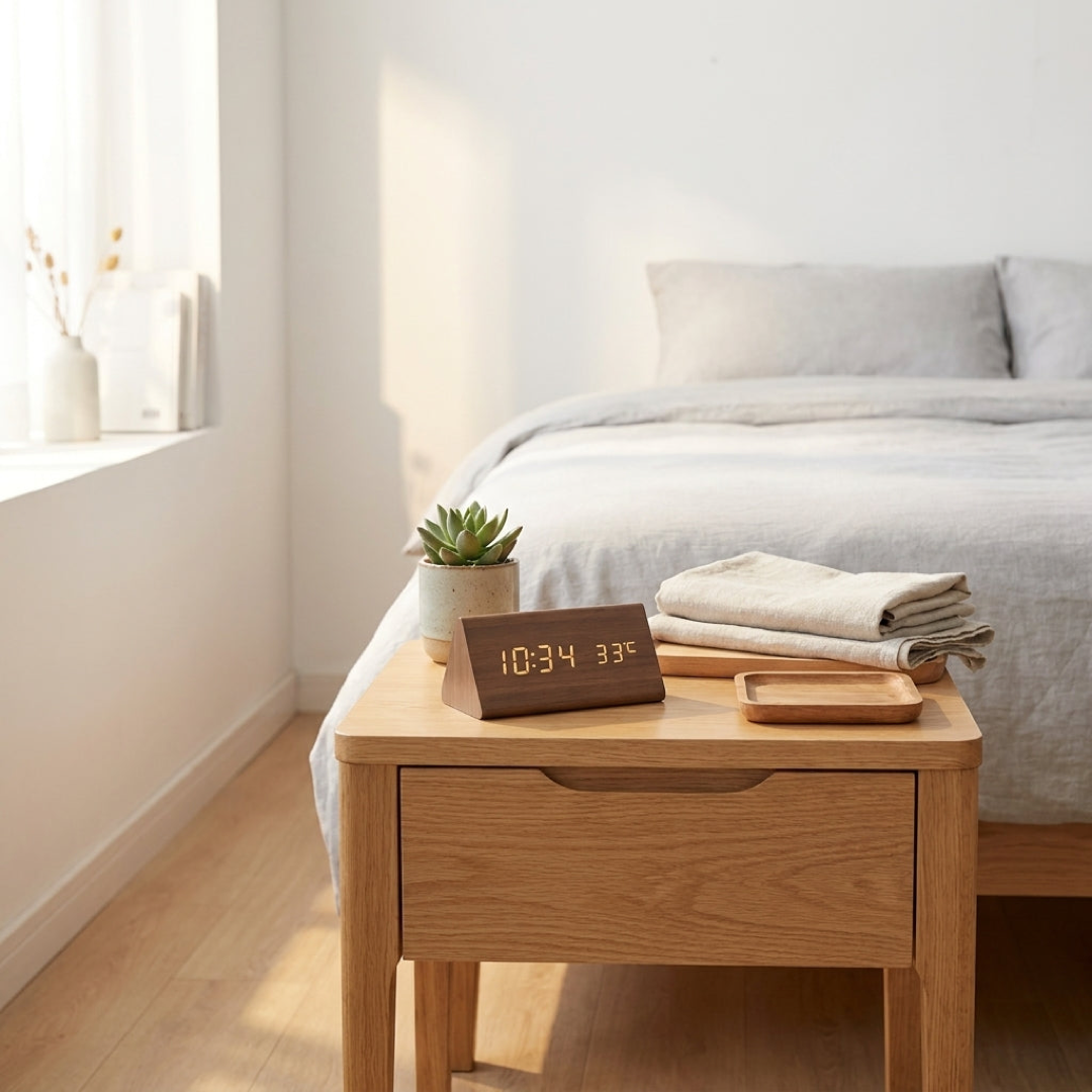 Voice-Activated Wooden Clock for Effortless Timekeeping