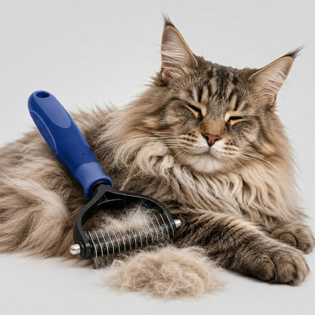 Two-Way Pet Grooming Brush for a Fur-Free Home