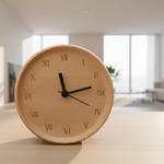 Beechwood Bedside Clock for Tick-Free Sleep