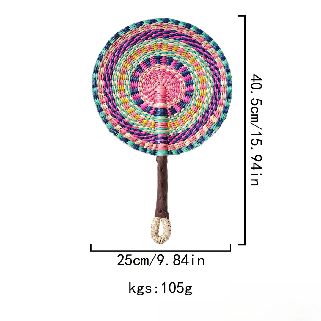 Handwoven Seagrass Fan for Warm Wall Texture