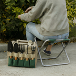 Garden Tool Kit With Seat for Strain-Free Planting