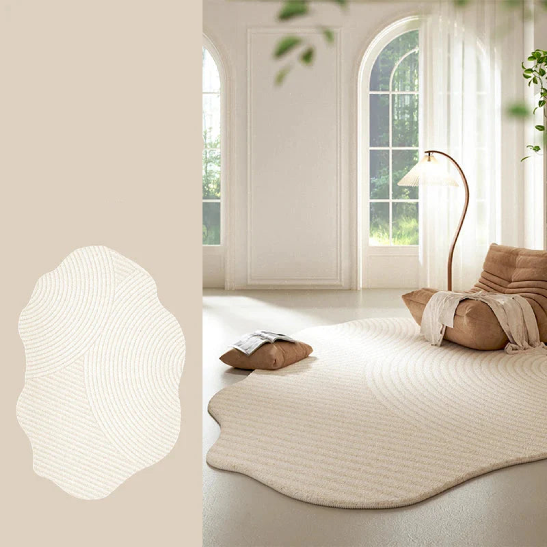 Sculptural Striped Area Rug – Plush Washable Comfort