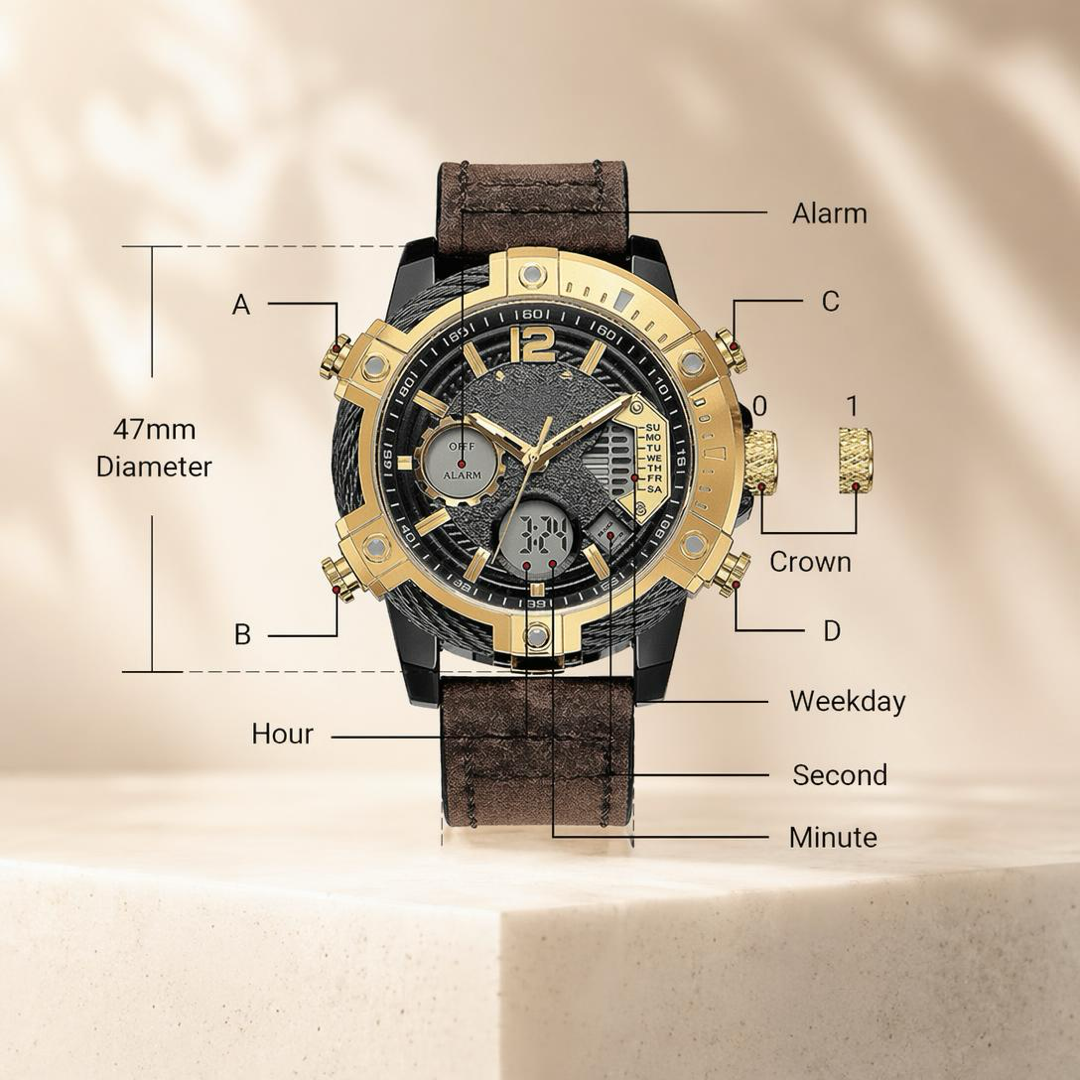 Analog-Digital Sports Watch for Everyday Reliability