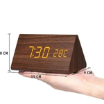 Wood-Look LED Alarm Clock – Easy Bedside Viewing