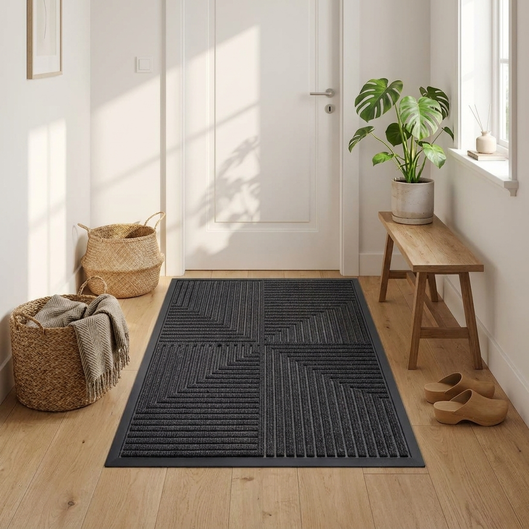 Striped Doormat That Traps Dirt Securely