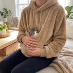 Pet Pocket Fleece Hoodie for Cozy Carrying