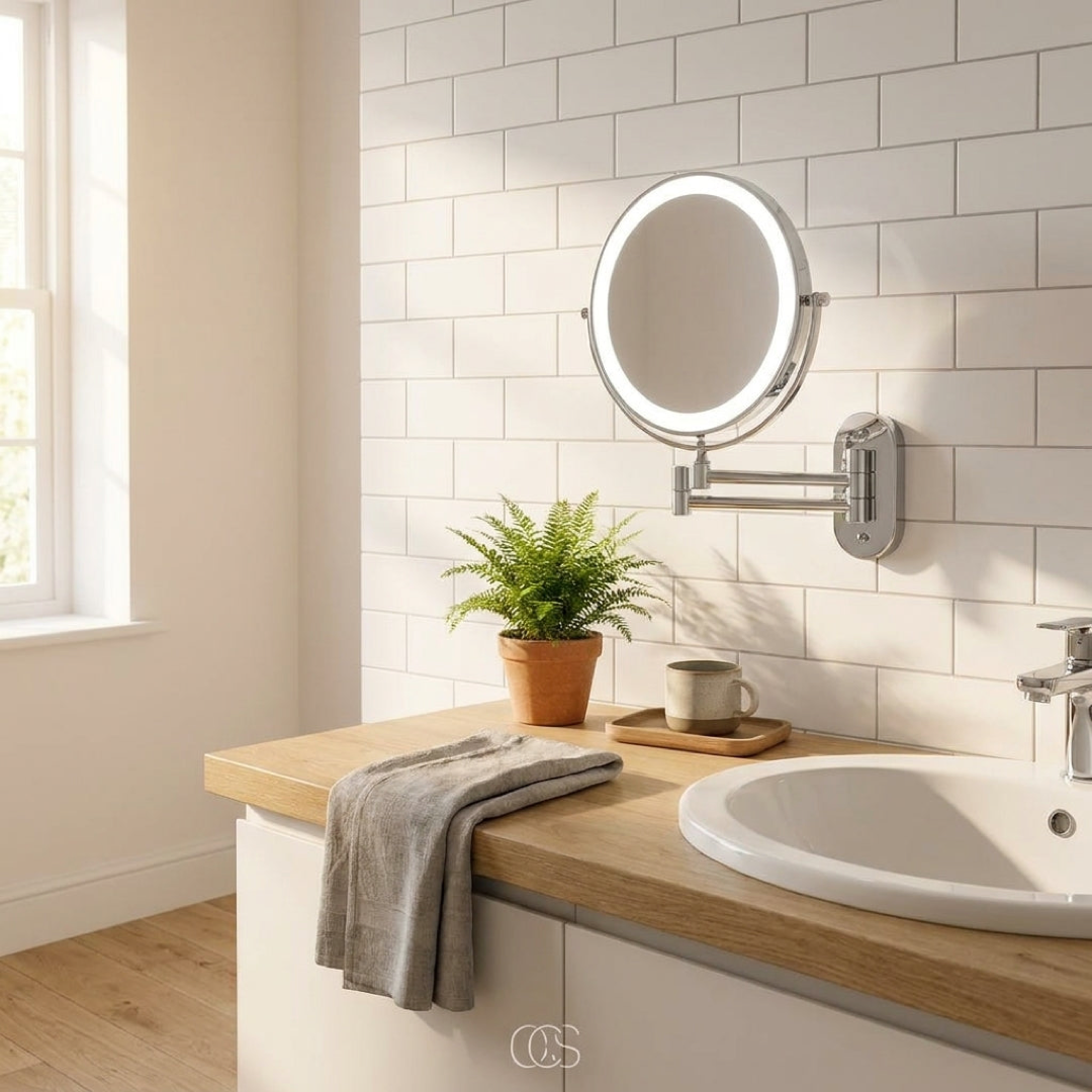 Rotating LED Vanity Mirror for Precise Makeup