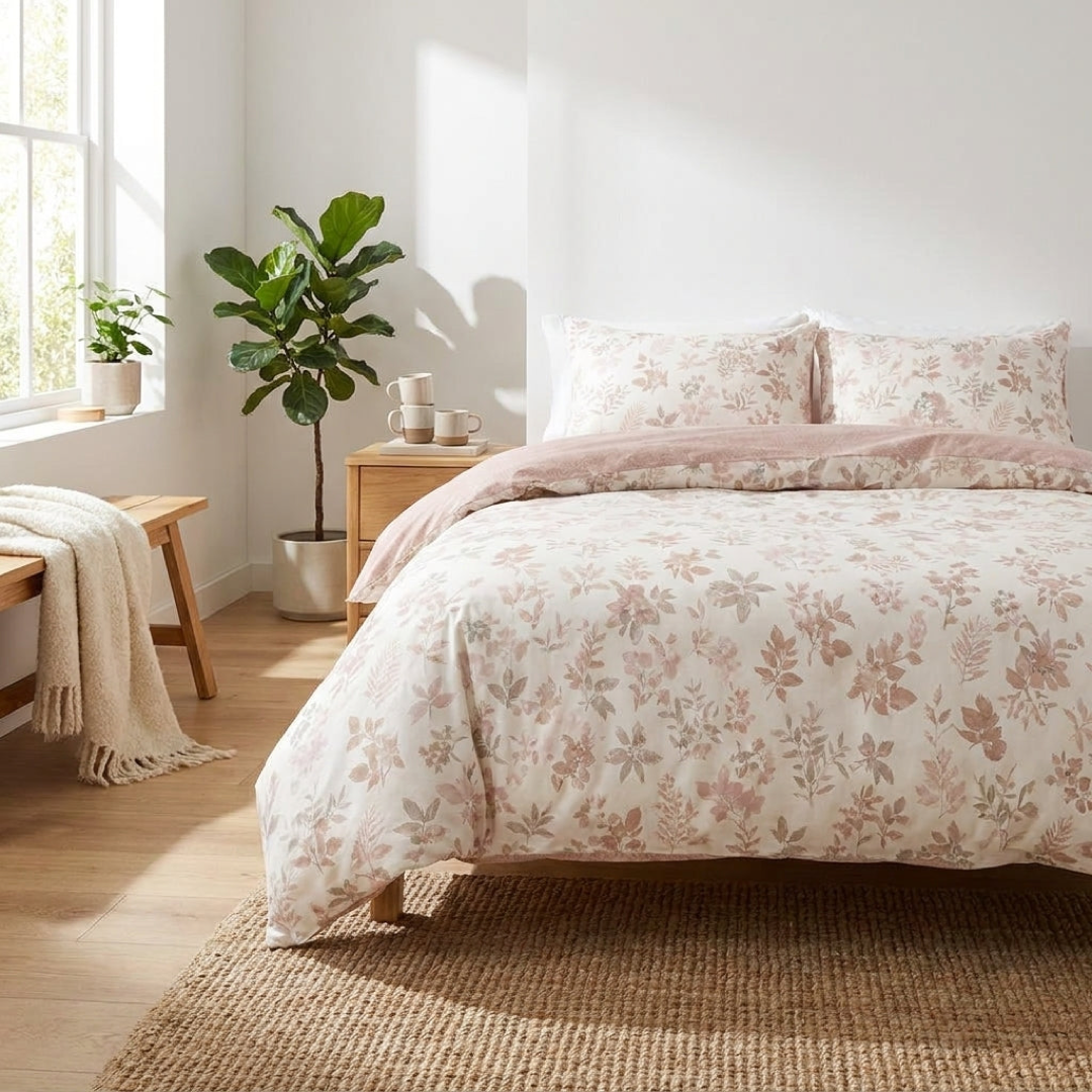 Botanical Cotton Bedding Set for Cooler Sleep