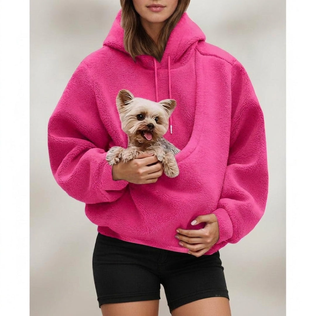 Cozy Pouch Hoodie for Hands-Free Pet Carrying