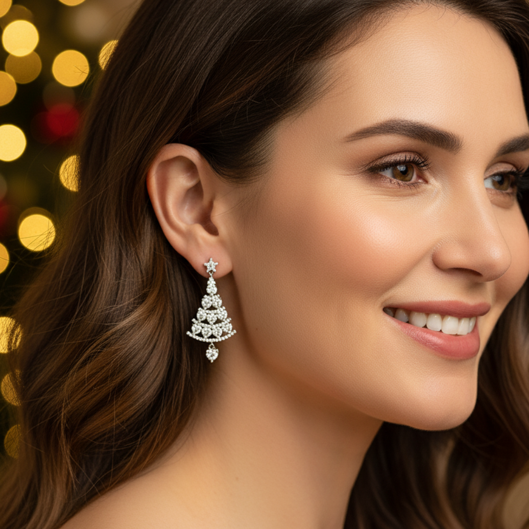 Sparkling Christmas Tree Earrings For Festive Style